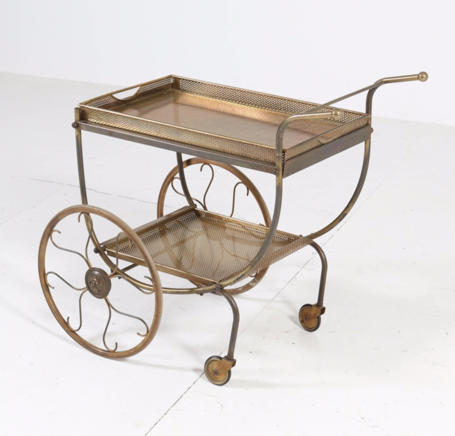 Swedish Brass Serving Cart by Josef Frank for Svenskt Tenn