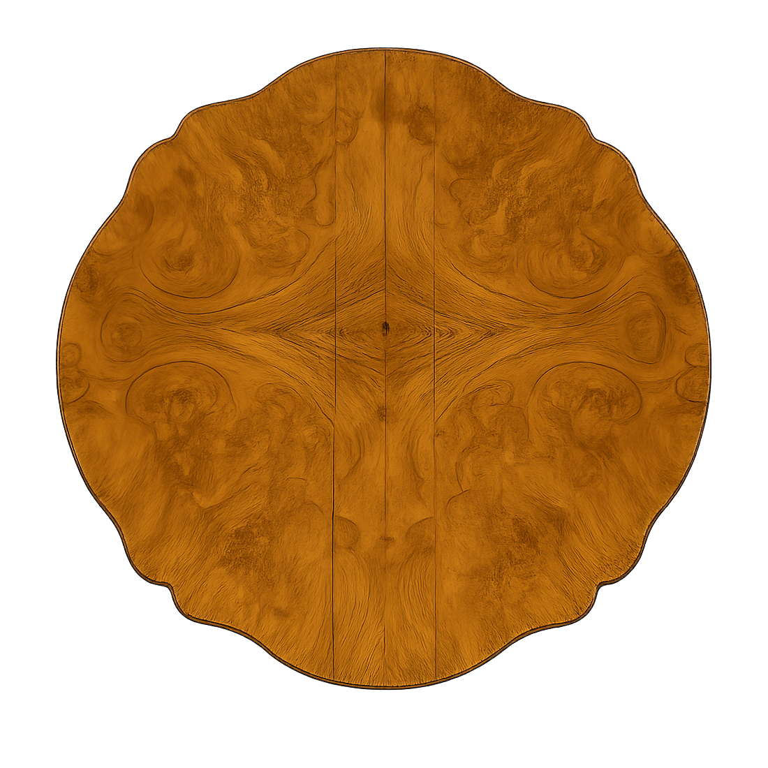 Antique Drop Leaf Sutherland Table – English Burr Walnut, Circa 1860