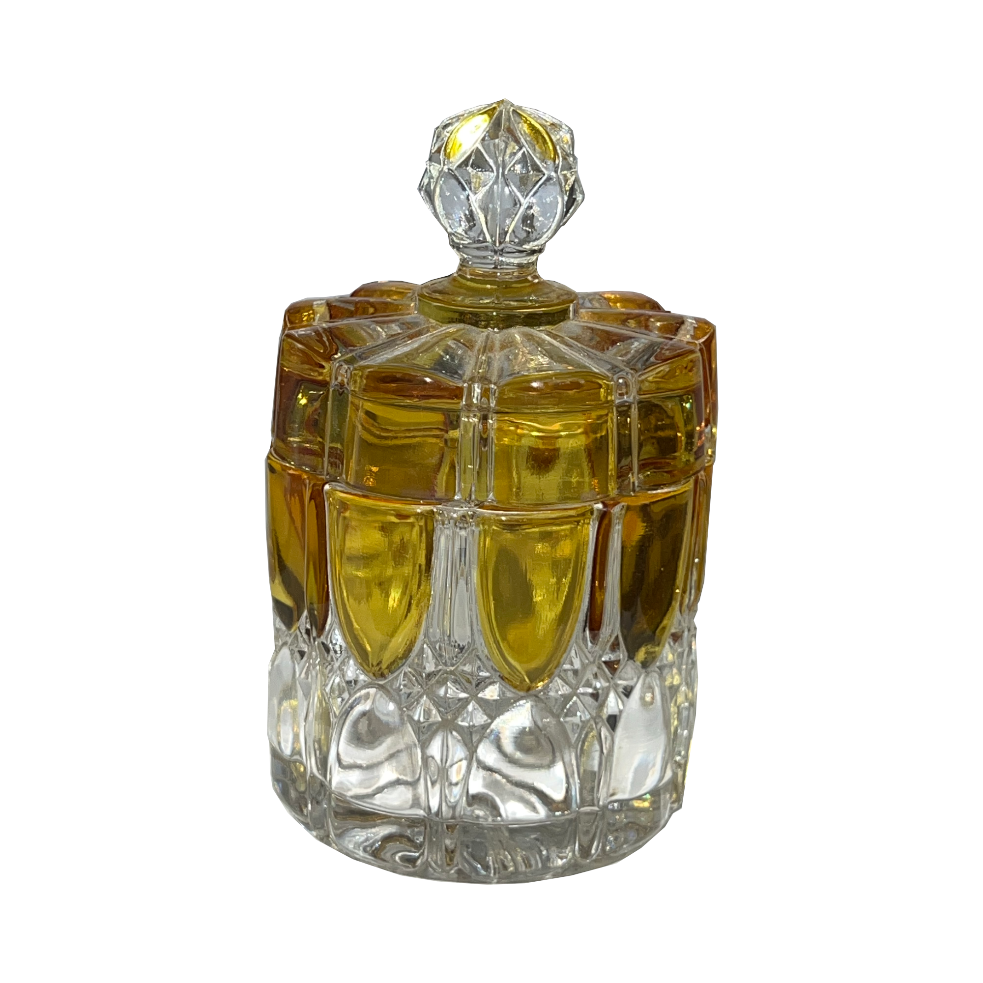 Valambert Art Deco Crystal Cotton Pot. Belgium 1913