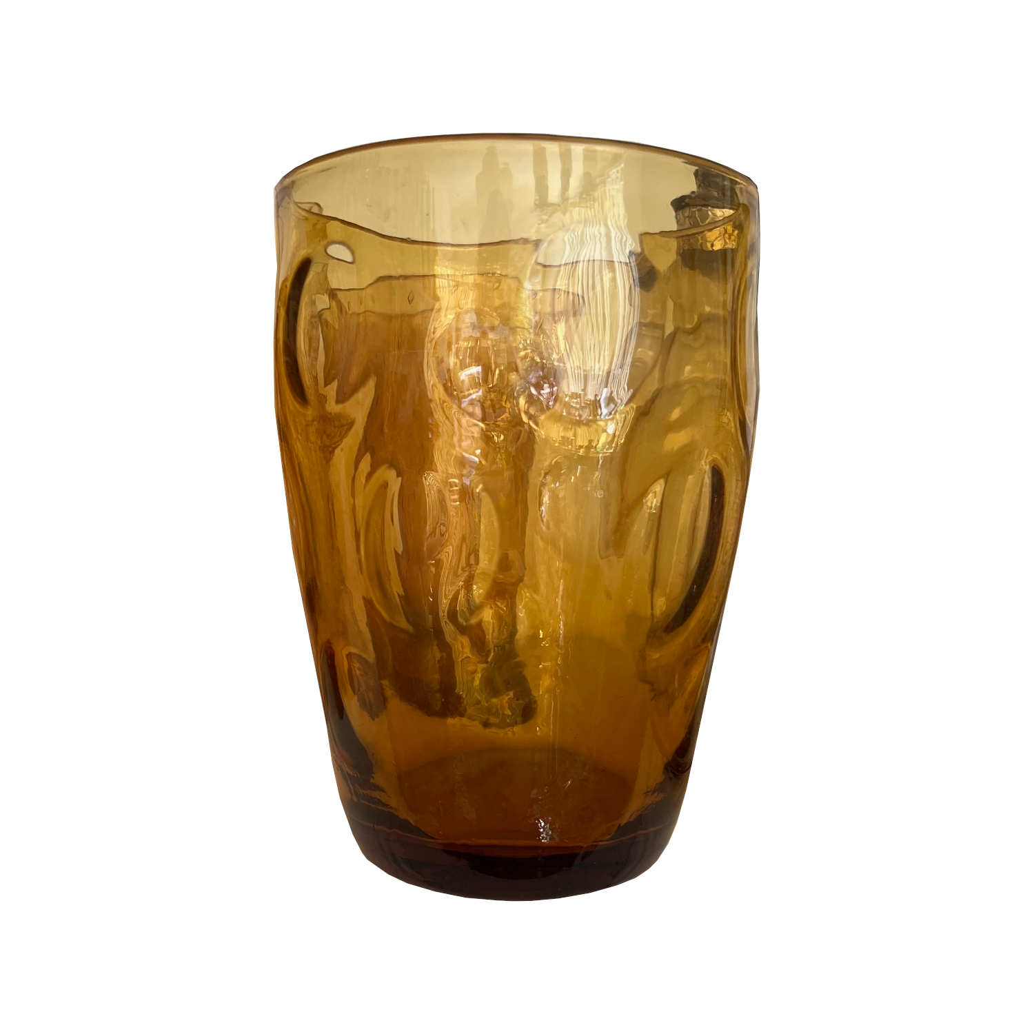 Vintage Golden Amber Vase, Whitefriars 1950's