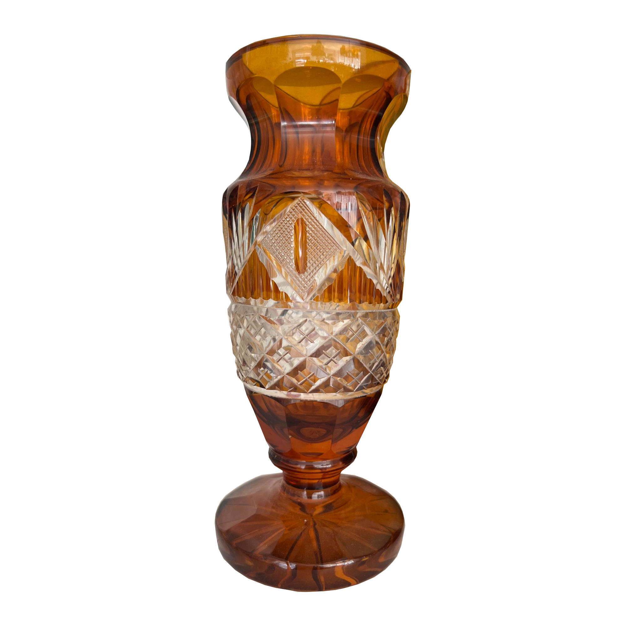 Amber Art Deco Bohemian Vase