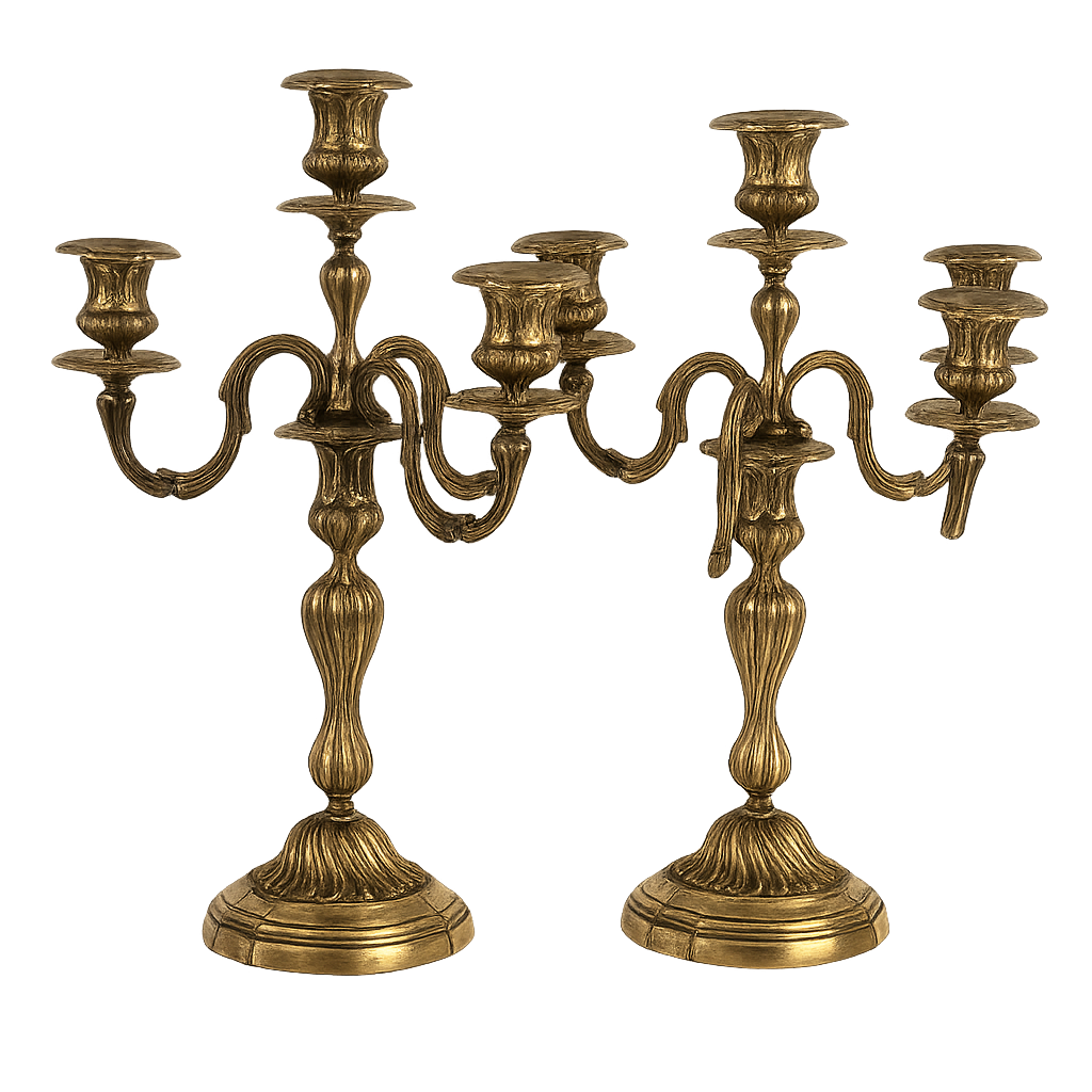 Pair of Antique French Christofle Four-Arm Silver-Plated Candelabras – Louis XV Style, 1950's-70's