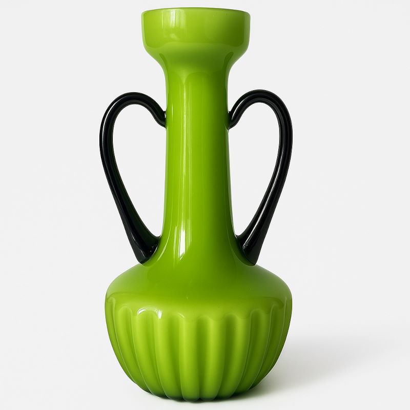 Mid-Century Italian Empoli Glass Vase