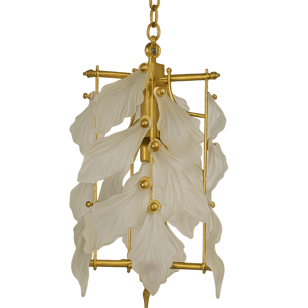 Murano Glass Leaf Chandelier – Attributed to AV Mazzega, Italy, 1970s