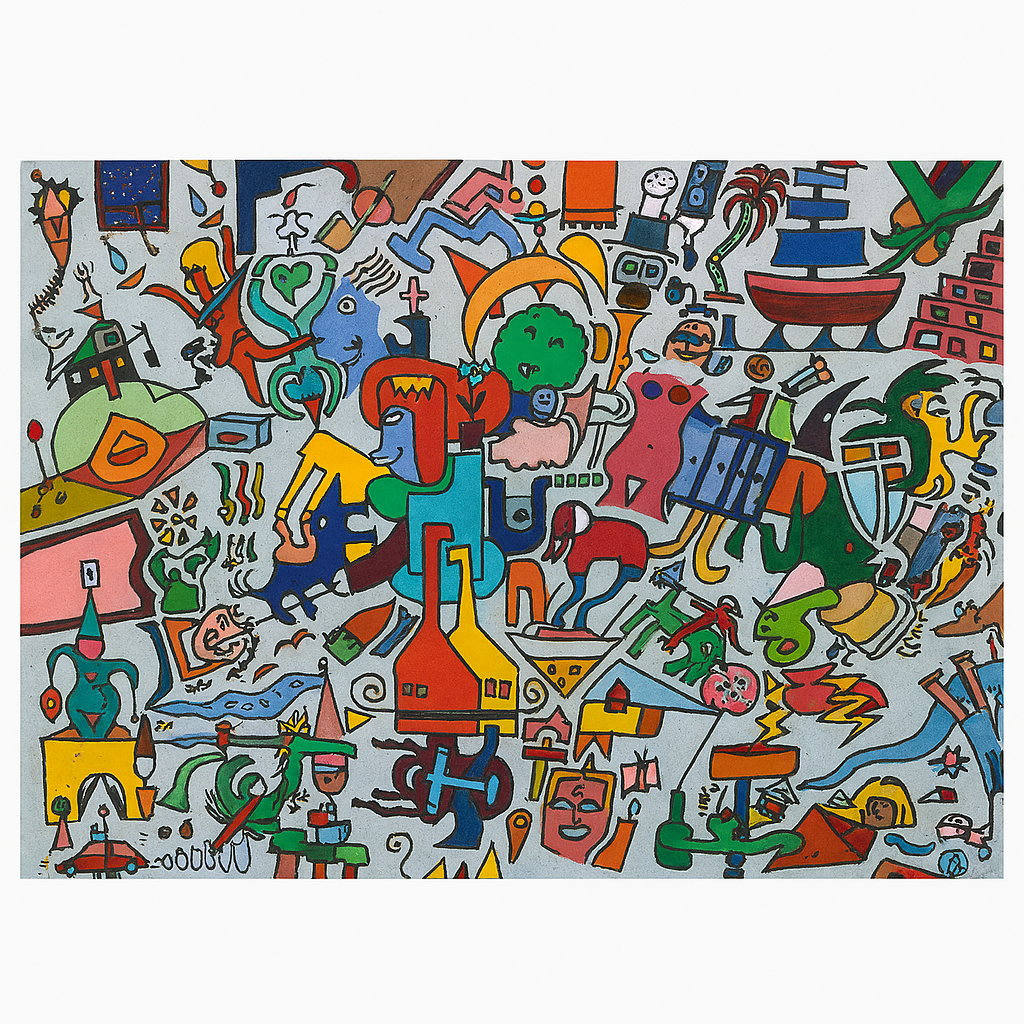 Kristian Haugen-Johansen , There was a Time, 1987 Gouache/Oil on Board. 36.50cm x 49.50cm