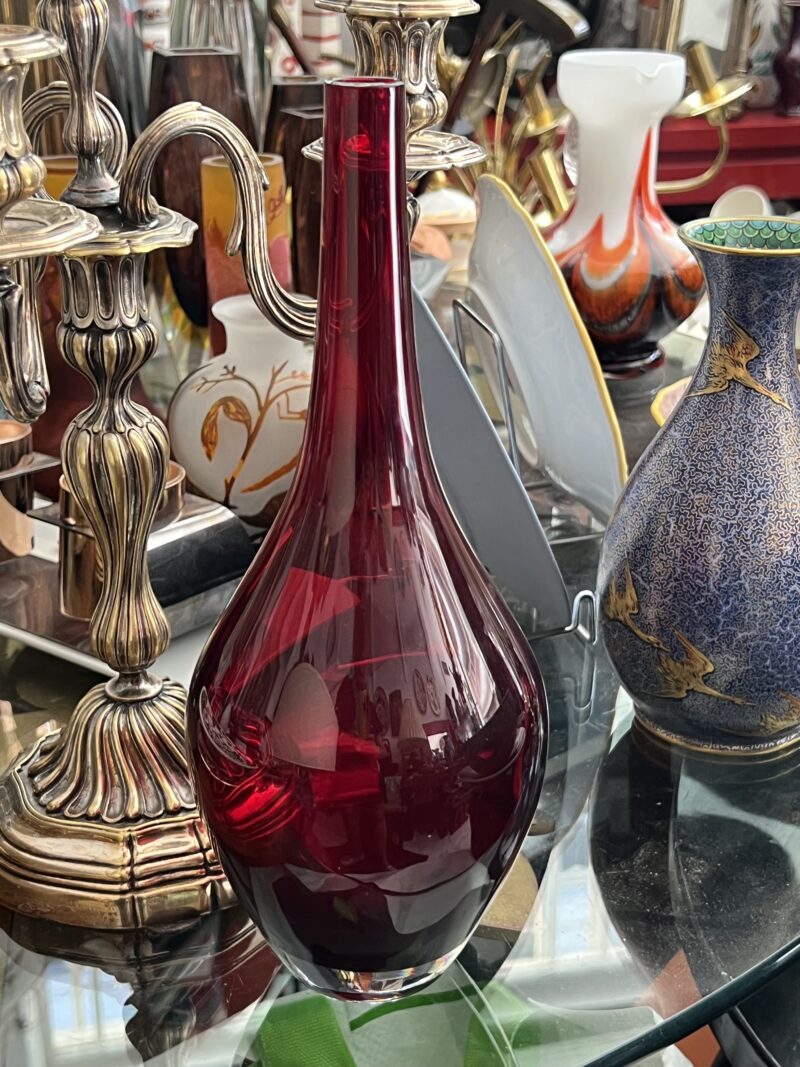 IKEA “Salong” Ruby Red Tall Vase by Johanna Jelinek – Modernist