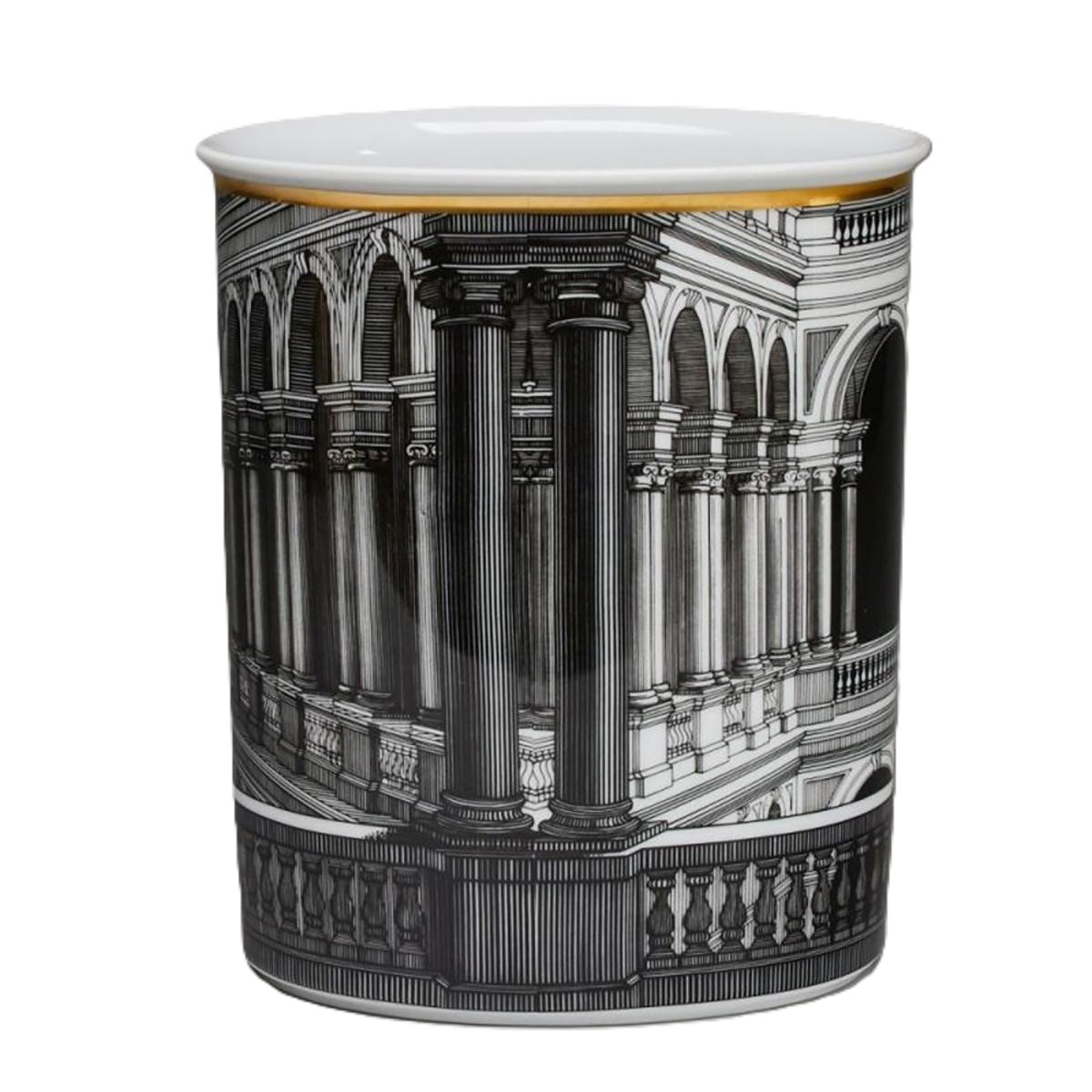Fornasetti for Rosenthal – "Palladiana" Porcelain Oval Cachepot 1990