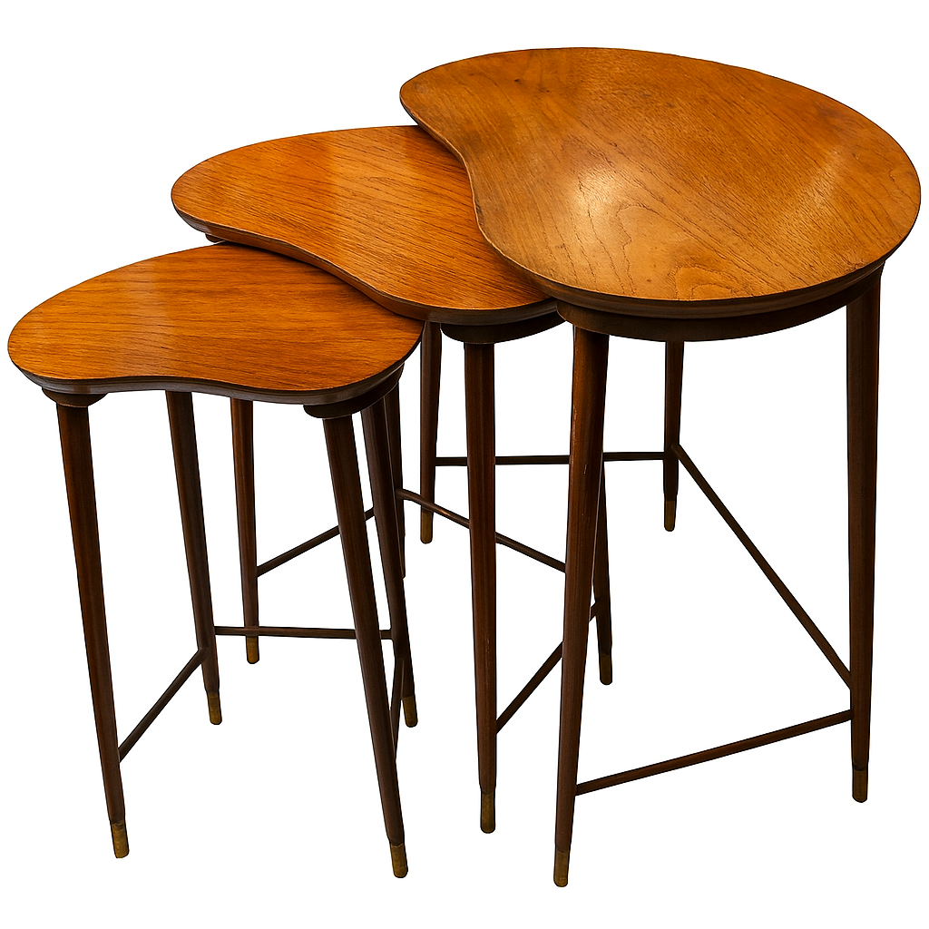Edmund Jørgensen Style Kidney Nesting Tables