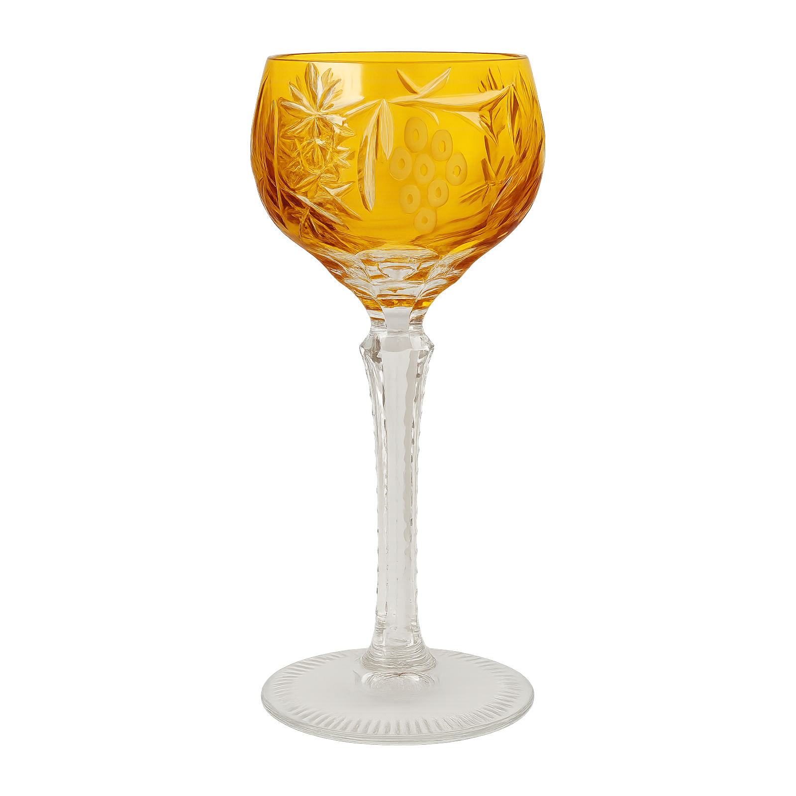 Amber Cut Crystal Wine Glass – Nachtmann Style 1 piece