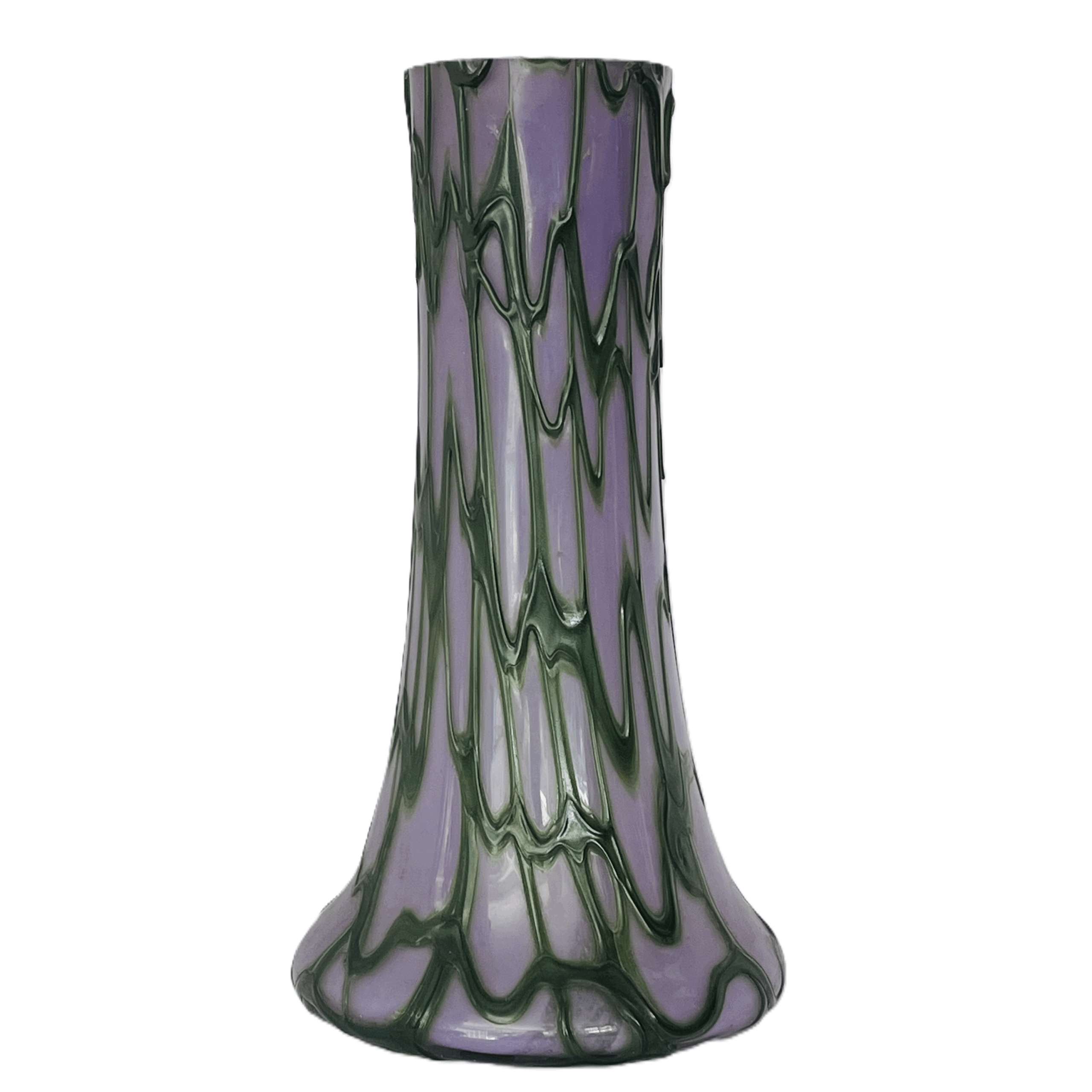 Hand-Blown Art Glass Style Vase – Lavender & Forest Veil 1950's