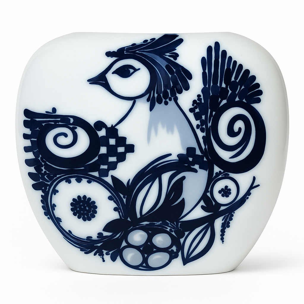 Rosenthal Studio Line Vase – Bjørn Wiinblad “Blue Bird” Design, Shape 2666 (c. 1960s–70s)