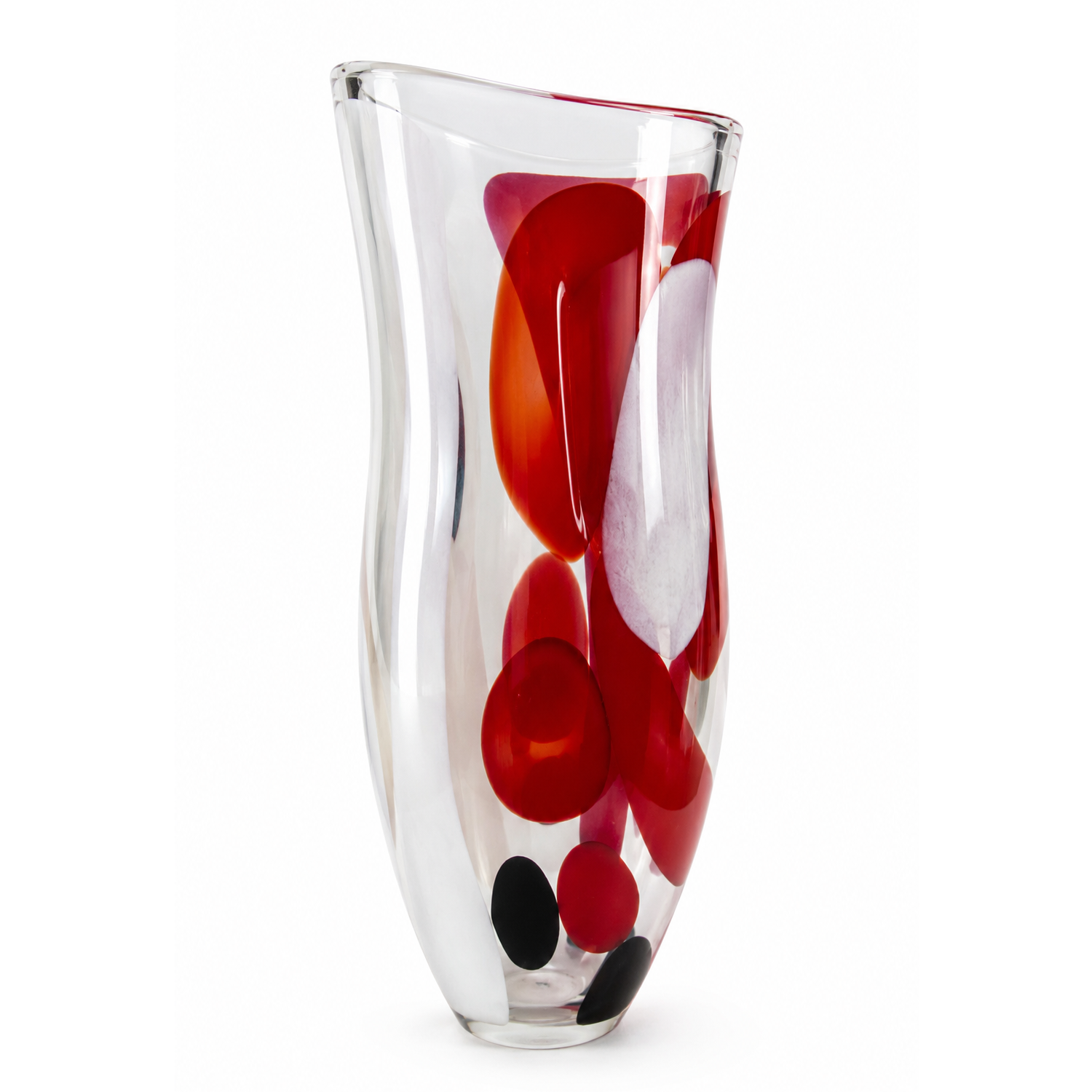 Large Signed SVAJA Contemporary Art Glass Vase – 50 × 19 cm