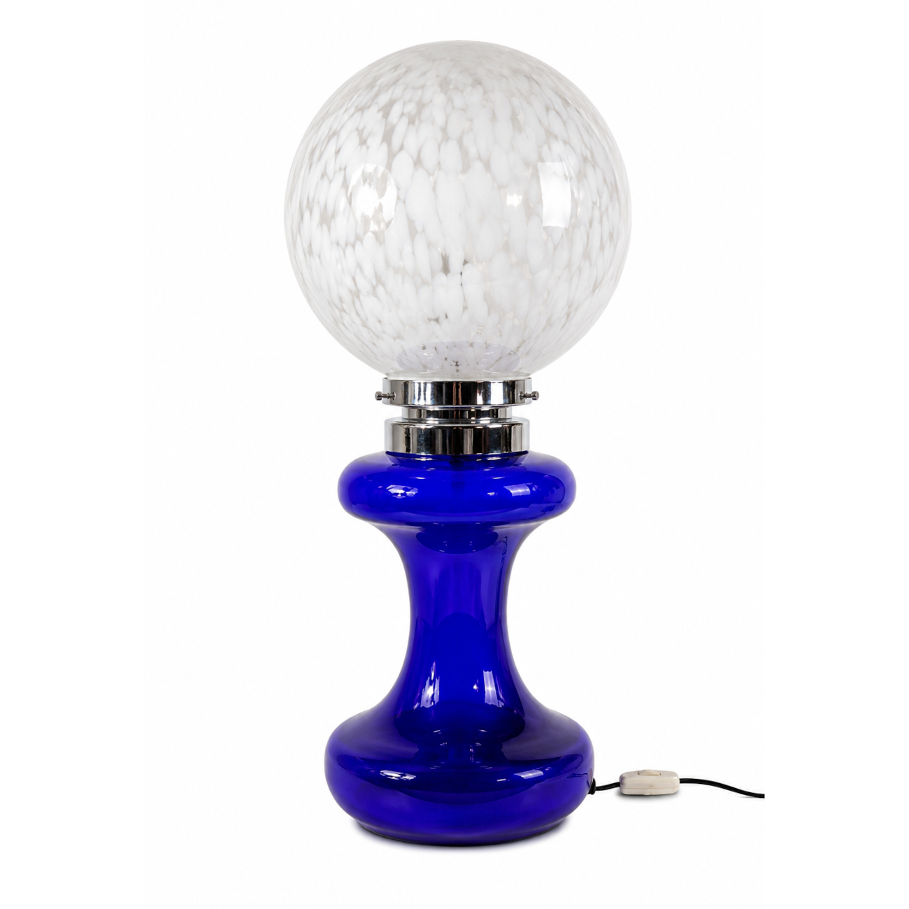 Italian Murano Cobalt Blue Art Glass Table Lamp Venice, Italy, circa 1965–1975