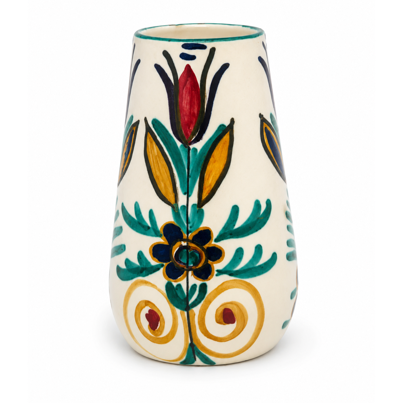 Greek Hand-Painted Art Pottery Vase Greece, circa 1960